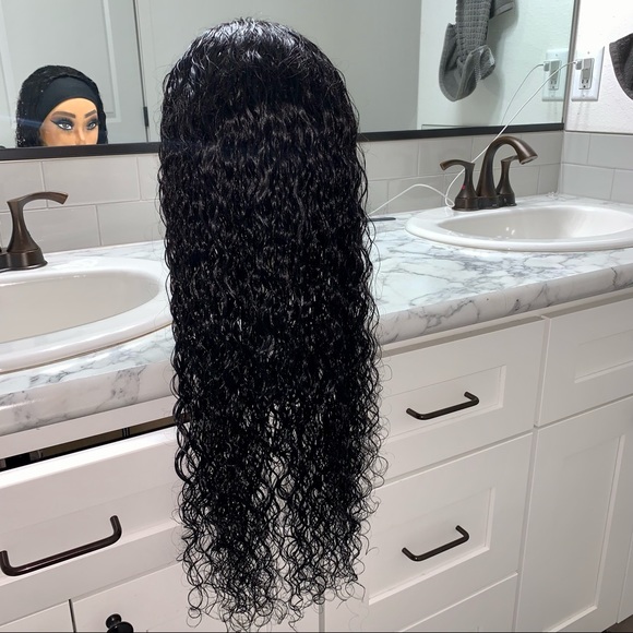 100%Human Hair Brazilian Water Wave Headband Wig - Picture 11 of 16